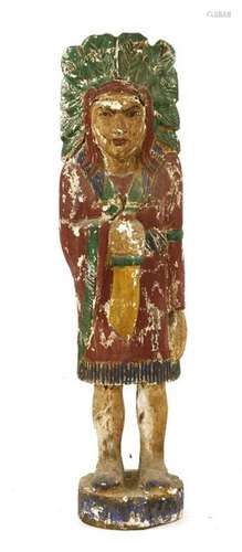 A polychrome painted tobacco shop figure, in the f…