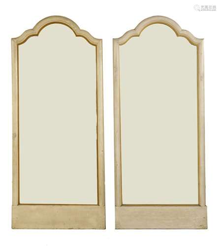 A pair of painted and gilt wall mirrors, 20th cent…