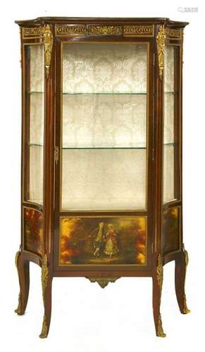 A French mahogany and gilt metal mounted vitrine c…