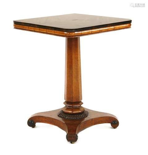 A Regency mahogany lamp table, the square top on a…