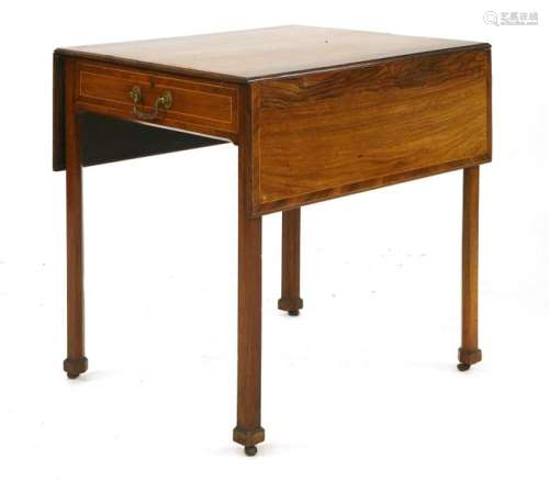 A George III inlaid and crossbanded Pembroke table…