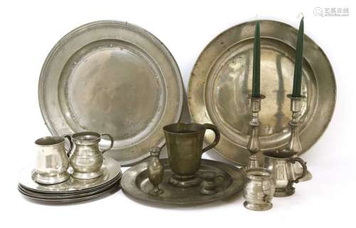18th/19th century pewter, including: seven polishe…