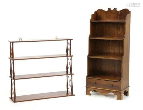 A set of mahogany wall shelves, 19th century, with…