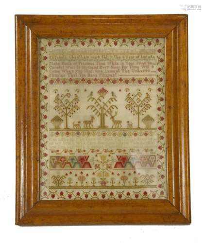 A needlework sampler, early 19th century, worked b…