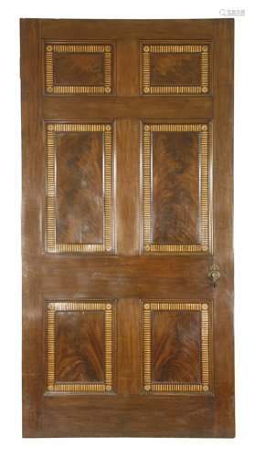 A mahogany room door, in the manner of John Linnel…