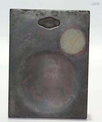 A PURPLE DUAN STONE CARVED INK SLAB