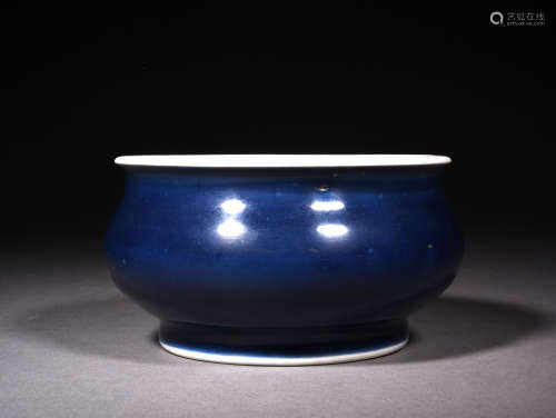 A BLUE GLAZED CENSER, KANGXI PERIOD, 1662-1722