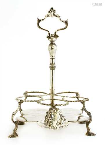 A George III Irish silver Warwick cruet stand