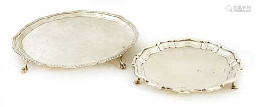 Two silver salvers