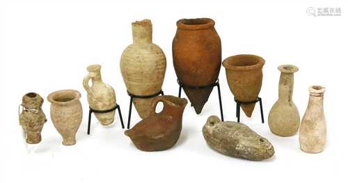 Antiquities: ten clay vessels,