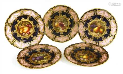 Five Royal Worcester cabinet plates