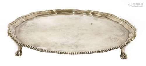 A large silver salver