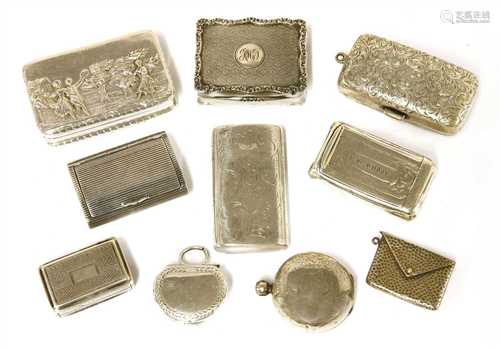 Ten silver boxes