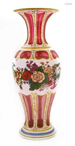 A large Bohemian glass vase,