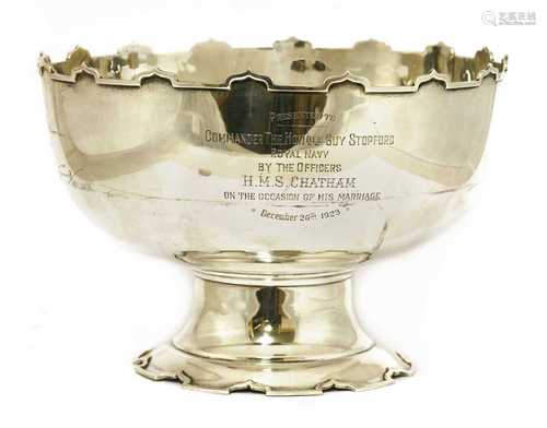 A silver rose bowl