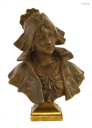 An Art Nouveau terracotta bust