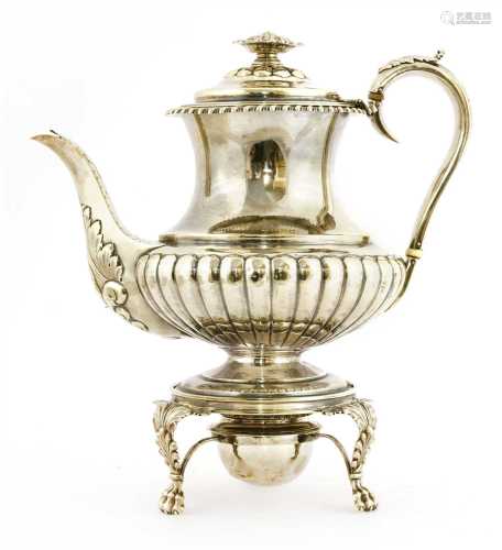 A George lV silver coffee pot,