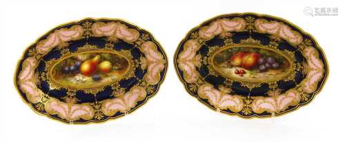 A pair of Royal Worcester cabinet dishes