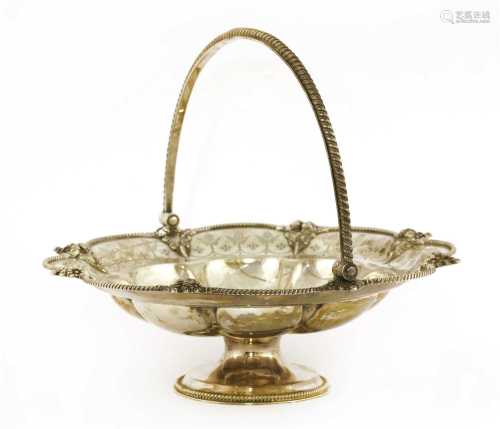 A Victorian swing-handled silver cake basket,