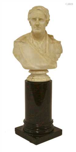 An alabaster bust of Admiral Sir Edmund Lyons