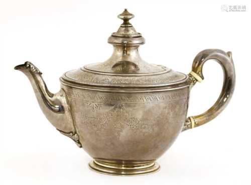 A Victorian silver teapot,