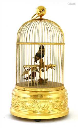 A Reuge musical birdcage automaton