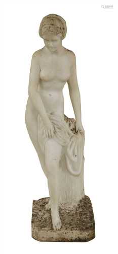 A white marble figure