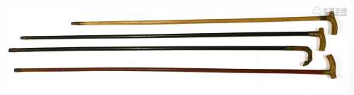 Four Victorian walking canes