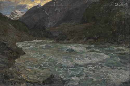 Reiniger, OttoStuttgart 1863 - Tachensee/Korntal 190946 x 65 cmFlußlandschaft, wohl der Eisack bei