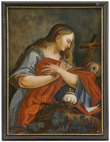 Hinterglasbild - Maria MagdalenaEnde 18./Anfang 19. Jahrhundert51,5 x 38 cmDie büßende Maria