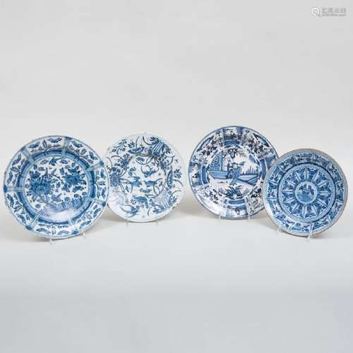 Group of Four Delft Plates