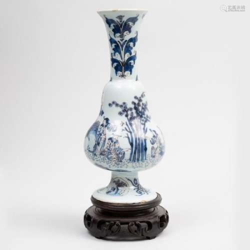 Dutch Delft Blue and White and Manganese Pear Shaped