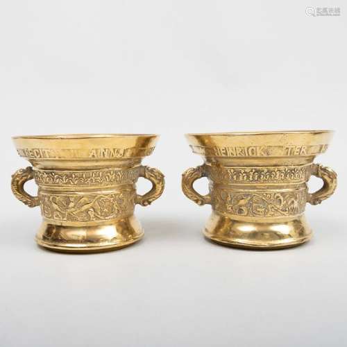 Pair of Flemish Bronze Mortars