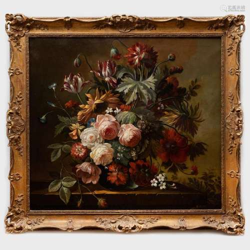 Continental School: Still Life with Roses and French