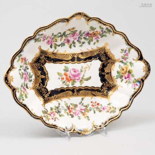 English Derby Porcelain Lozenge Shaped Dessert Dish,