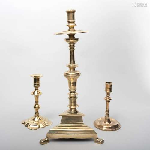 Set of Three Baroque Bronze Candlesticks