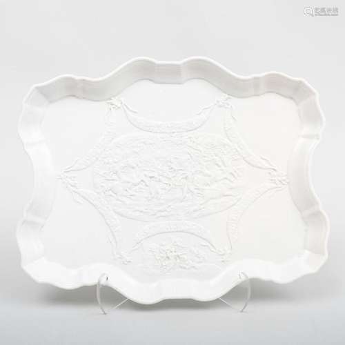 Continental White Porcelain Relief Molded Tray