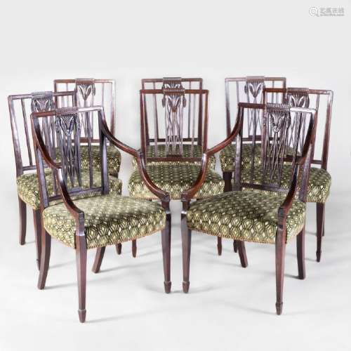 Set of Eight George III Mahogany Dining Chairs