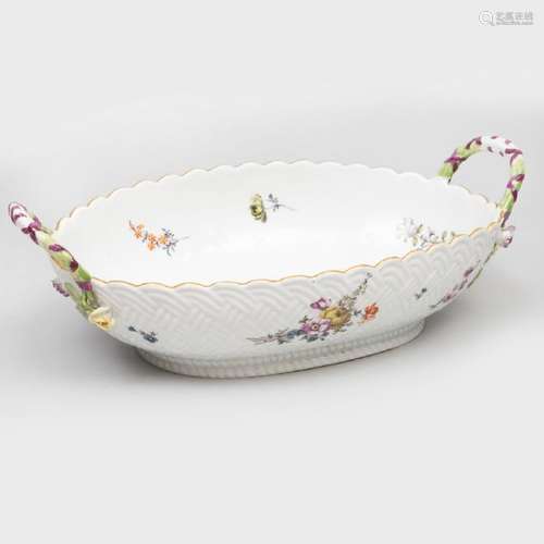 Meissen Porcelain Two Handled Basket