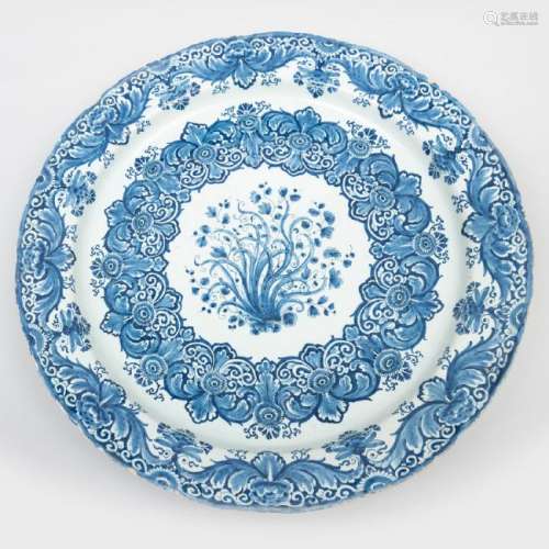 Large Dutch Delft Blue and White Charger