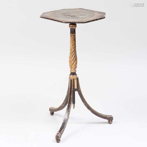 Regency Painted and Parcel-Gilt Table