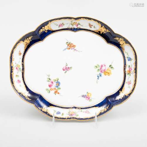 Sèvres Porcelain Bleu Lapis Ground Lobed Tray