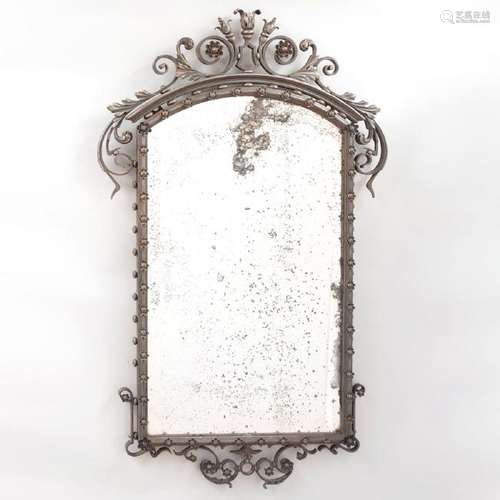 Unusual Cast-Iron Mirror, Possibly American