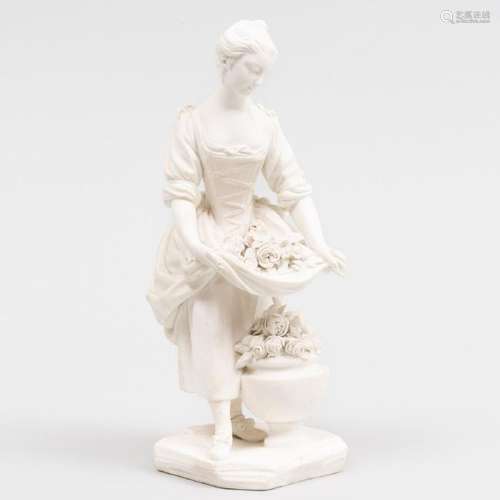 Sèvres White Biscuit Porcelain Figure of a Maiden