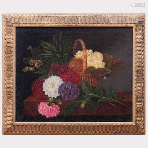 English School: Still Life with Dahlias