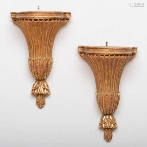 Pair of George III Style Gilt Composition Brackets