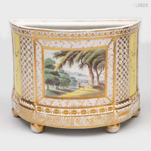 English Porcelain Yellow Ground Bough Pot