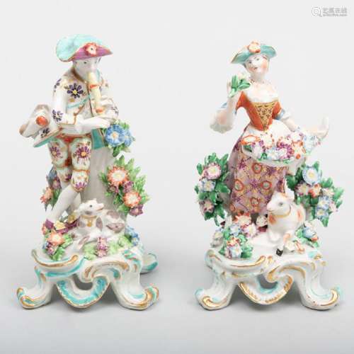 Pair of Bow Porcelain Figures of a Shepherd and