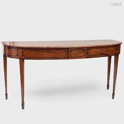 Regency Inlaid Mahogany D-Shaped Serving Table