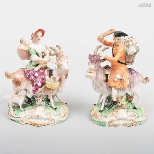 Pair of Derby Porcelain Figures of the Tailor and His